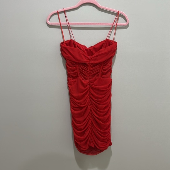 Superdown Kambella Ruched Mini Dress in Red size medium - Picture 5 of 11